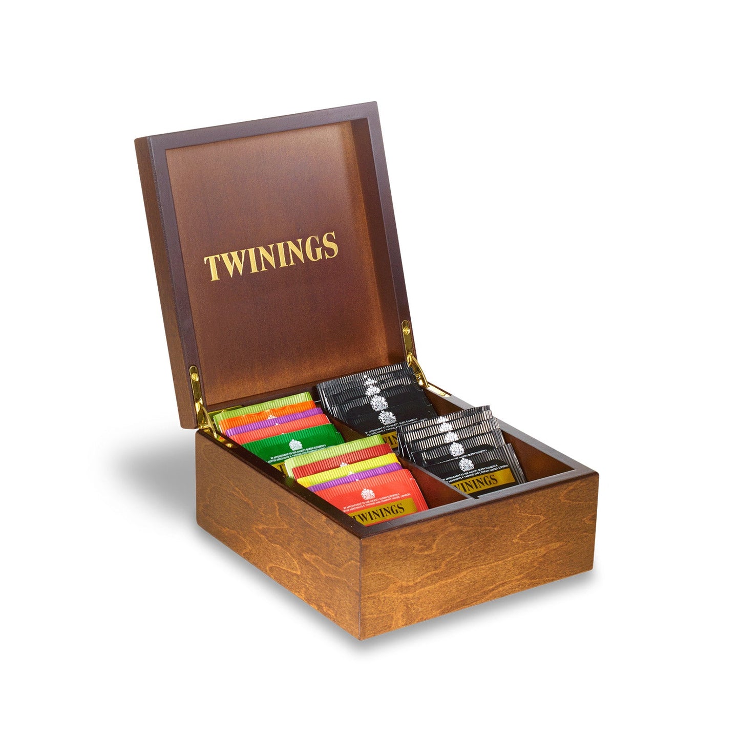 Twinings Deluxe Wooden Tea Box Twinings Tea Filled Dark Wood Box 4 Compartments Twinings Tea Gift Box Holds Up To 48 Tea Bags