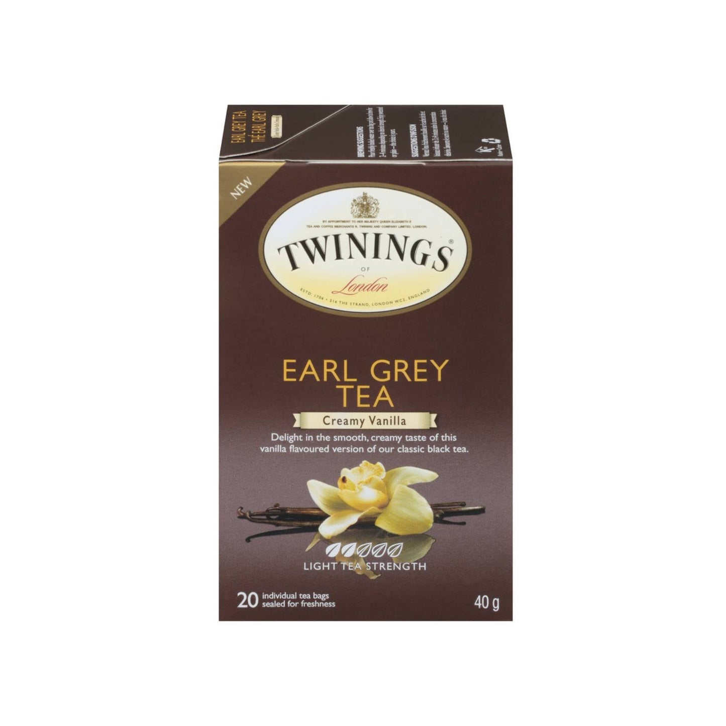 Twinings Earl Grey Tea Creamy Vanilla (International Blend) 20 Envelopes