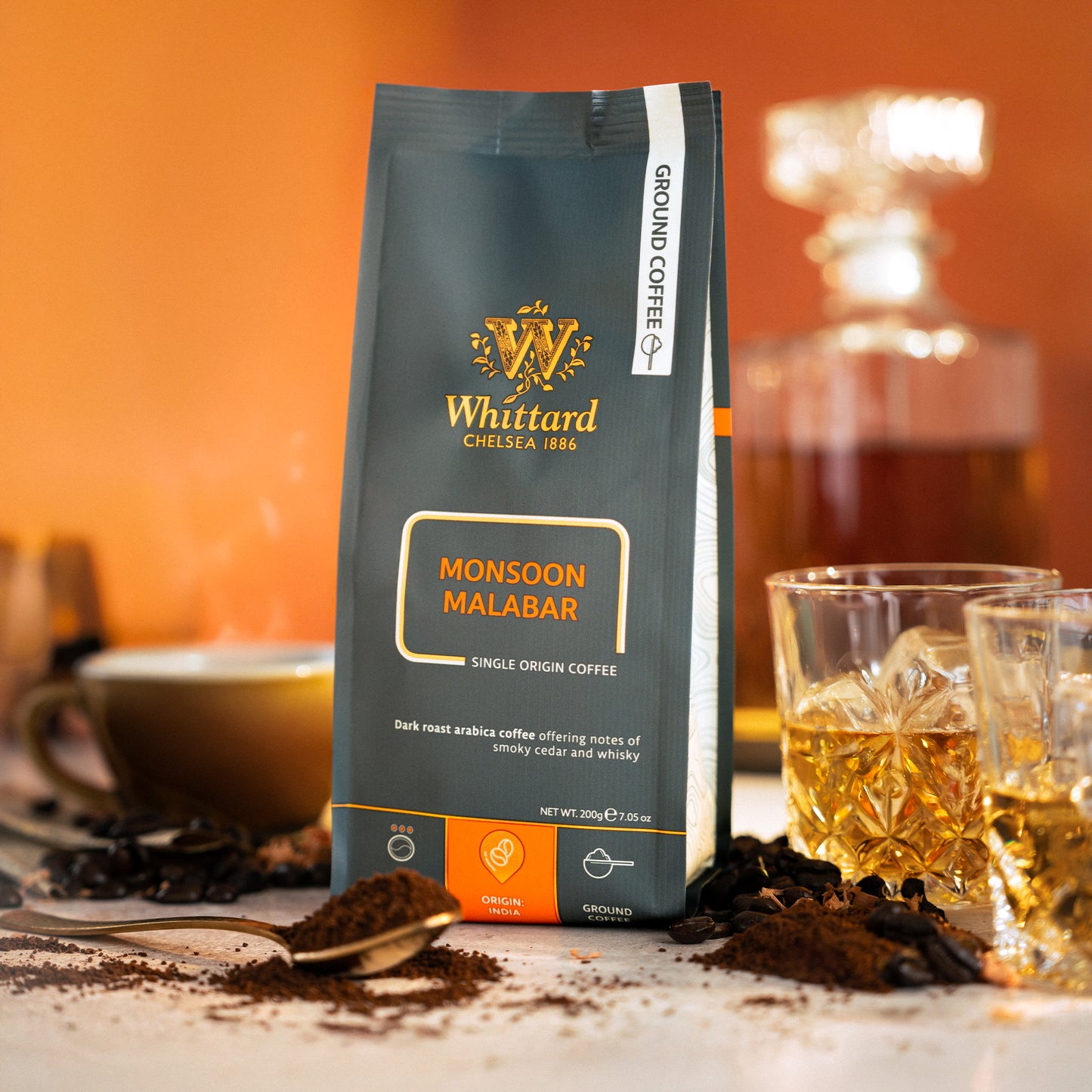 Whittard Monsoon Malabar Ground Coffee Valve Pack