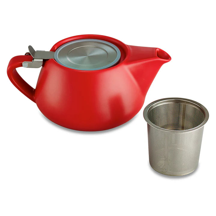 Alison Appleton Fritz Teapot Stainless Steel Infuser Red Teaware Tea for Two