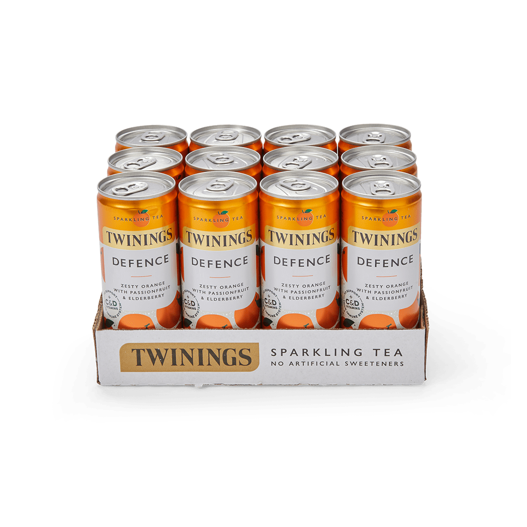 Twinings Sparkling Tea Defence Orange & Passionfruit Sparkling Tea with Added Zinc, Vitamins D & C