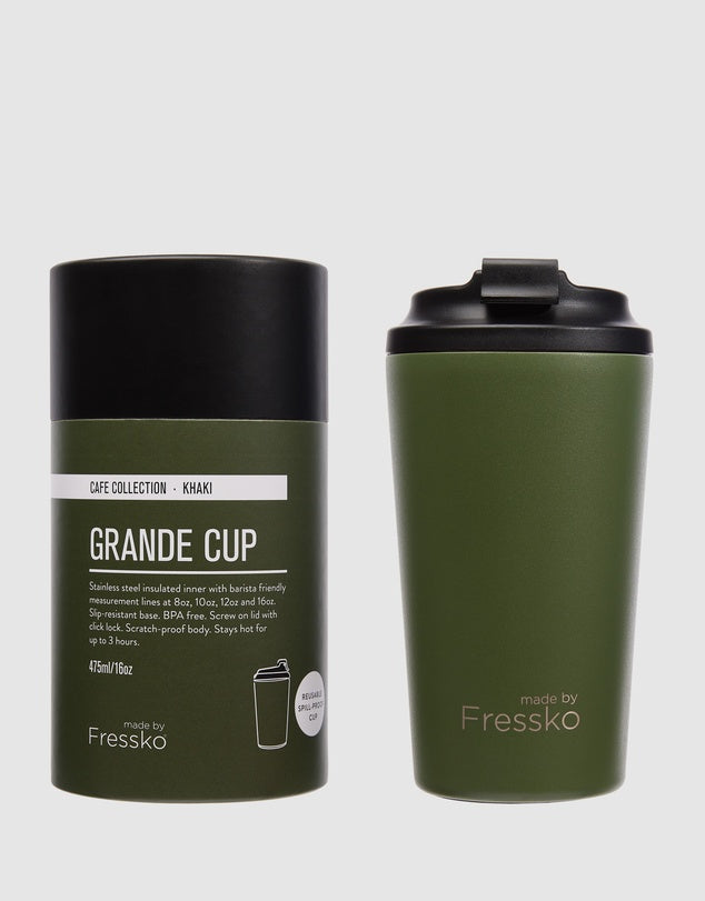 FRESSKO Khaki Reusable Cup (Stainless Steel)