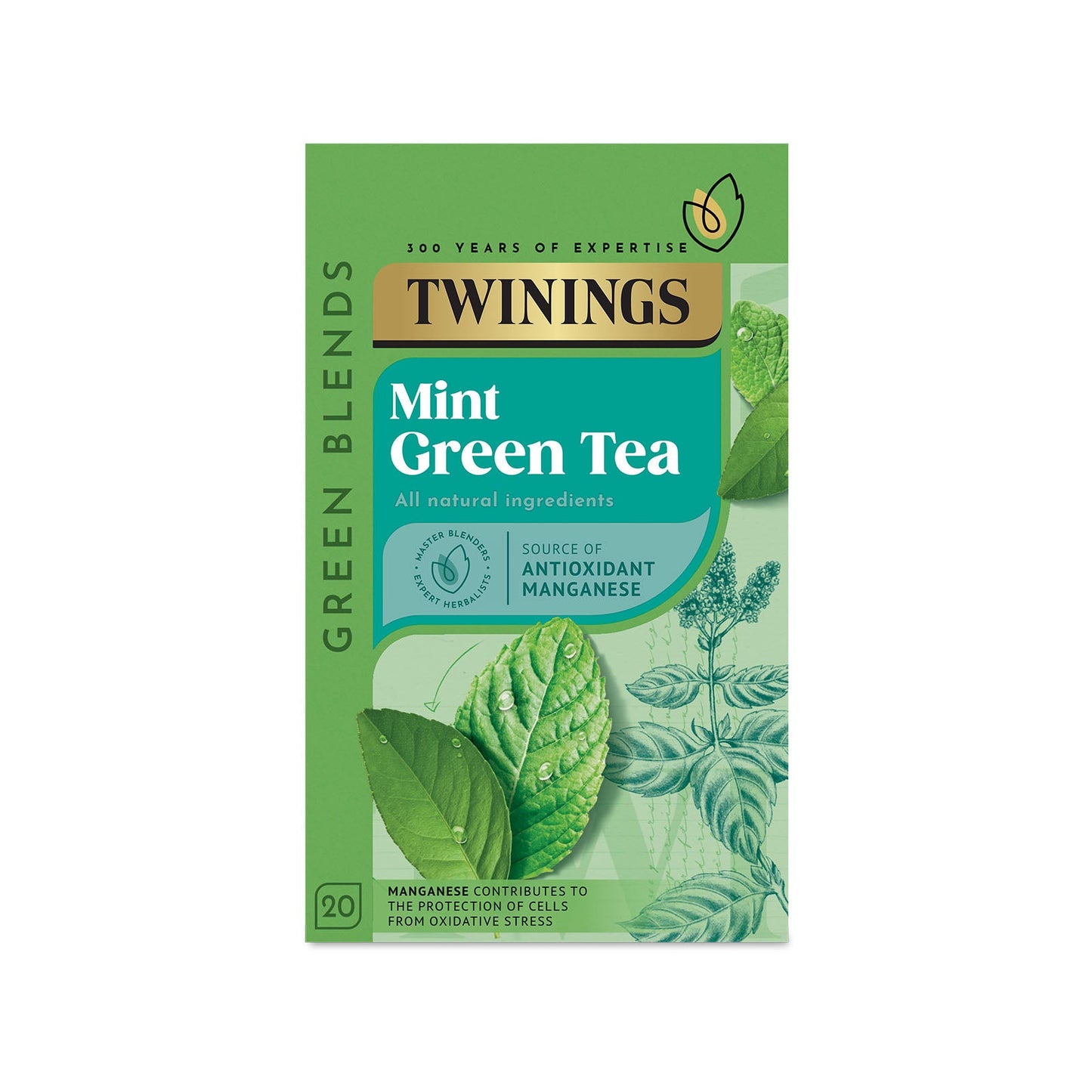 Twinings Mint Green Tea 20 Tea Bags All Natural Flavours Sugar Free Tea