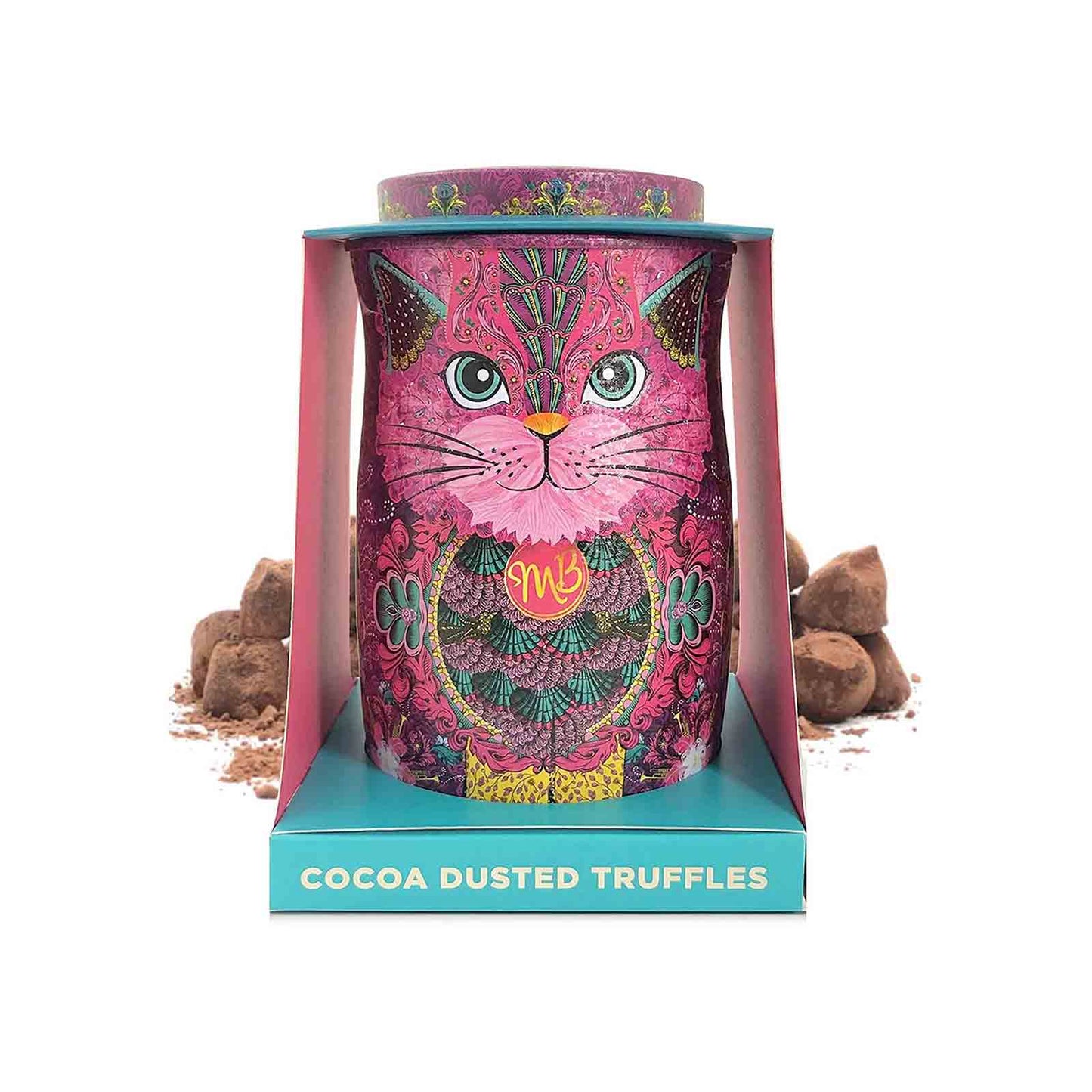 Monty Bojangles Persian Pink Choccy Scoffy Truffles Cat Tin