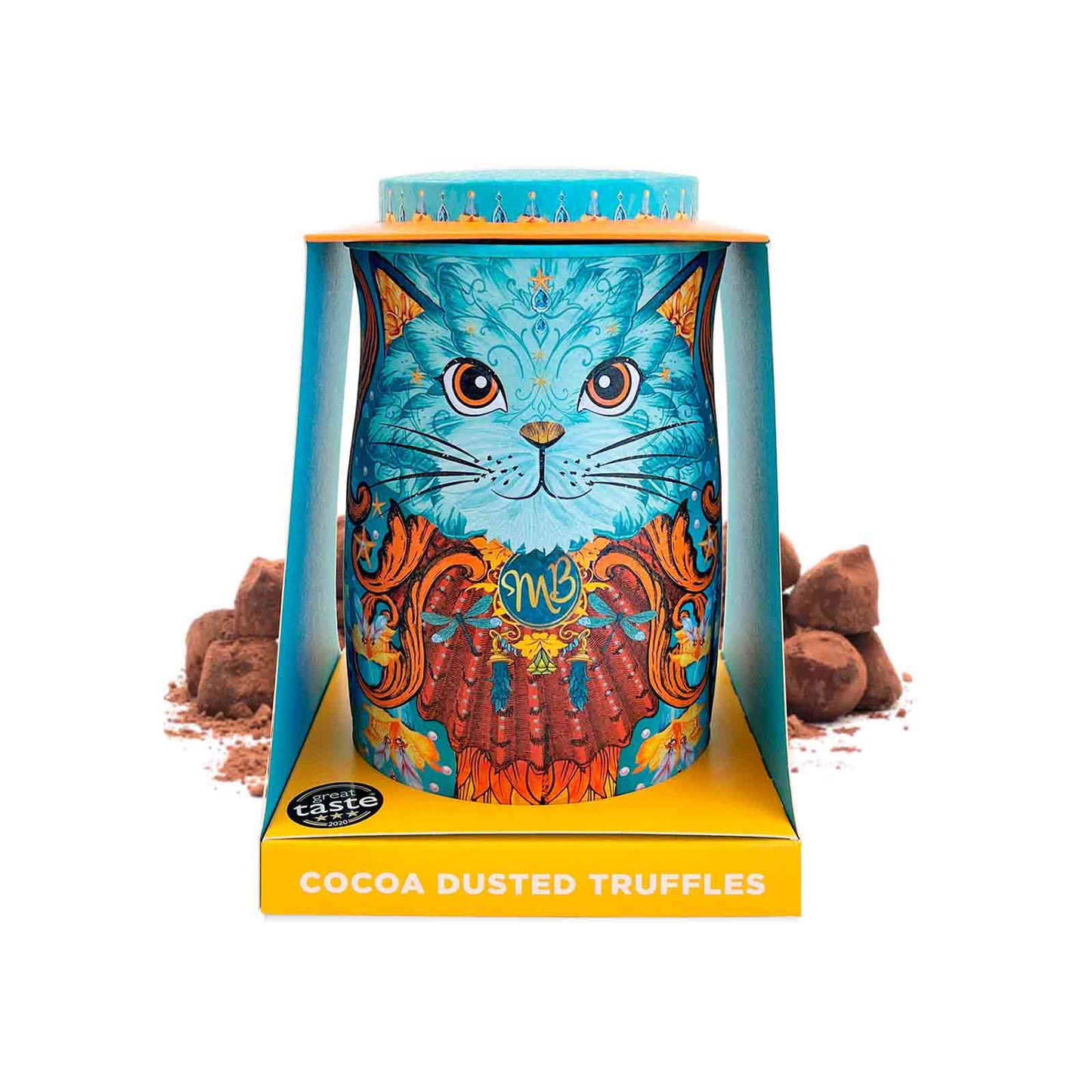 Monty Bojangles Spirit Blue Coconut Crush Truffles Cat Tin