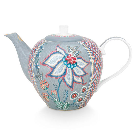 Pip Studio Flower Festival Large Teapot Perfect for Afternoon Tea Teapot Light Blue Teaware Tea Lover Gift