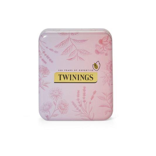 Twinings Pink Pocket Tin 4 Envelopes Of Superblends 2 x Sleep & 2 x Glow