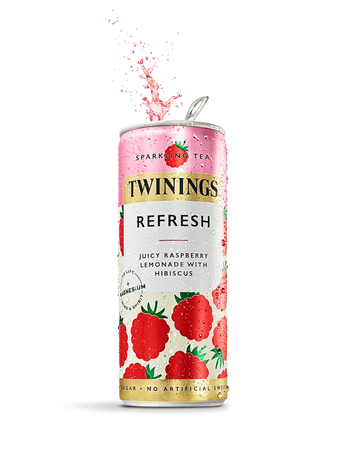 Sparkling Tea Refresh Raspberry and Lemon Sparkling Tea with Added Magnesium, Niacin & Vitamin C Twinings