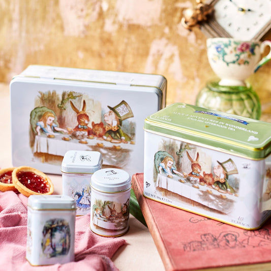 Follow the White Rabbit down the rabbit hole with our magical Alice in Wonderland English Tea Tin Bundle. With three of our best-selling and most collectable illustrated Alice in Wonderland tea tins, you'll be saying "Drink Me!" in no time. Get lost