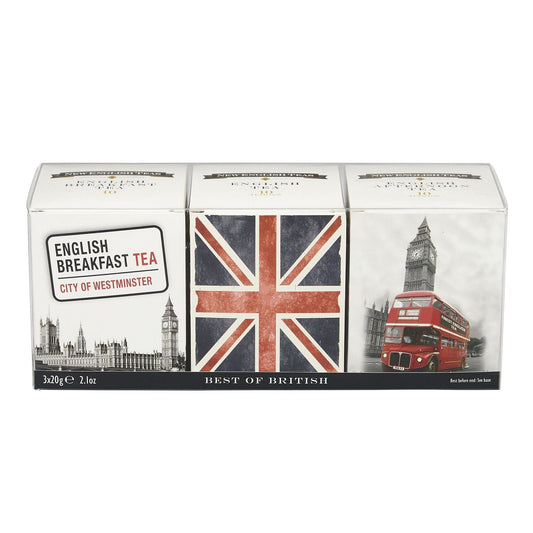 You'll be spoilt for choice with our best selling Traditional English Tea Gift Pack featuring 3 of our favourite blends. Includes English Afternoon Tea, English Breakfast Tea and English Tea. Each Tea Carton Contains: 10 Individually Wrapped Teabags