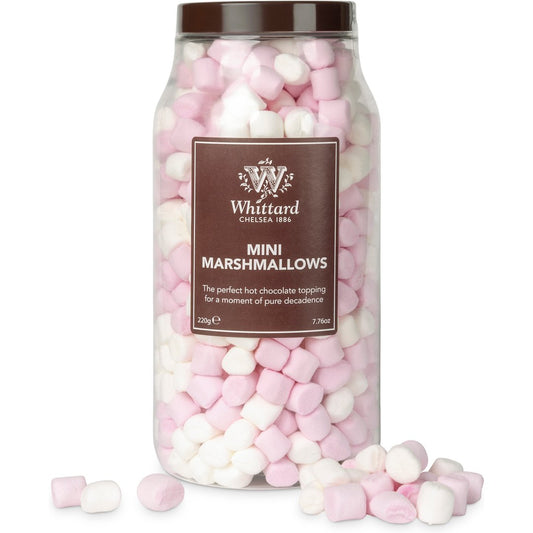 Mini Marshmallows The perfect hot chocolate topping for a moment of pure decadence. (Store on the top shelf to keep safe from grasping fingers!) • Serving suggestion: Enjoy as a sweet treat, as a hot chocolate topping or use in baking