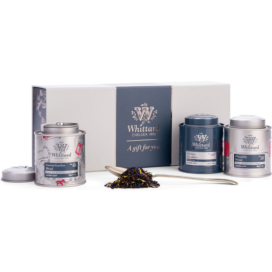 The British Icons Mini Caddy Gift Box Piccadilly Blend is a beautiful black floral brew, while our robust, full-bodied Chelsea Breakfast is just the thing to kick-start the day. And to top things off, we’ve included our Covent Garden Blend, a fruity, floral celebration honouring the district’s blossoming history as a fruit and flower market. • Teas featured: Covent Garden Blend, Chelsea Breakfast and Piccadilly Blend • Tea Types