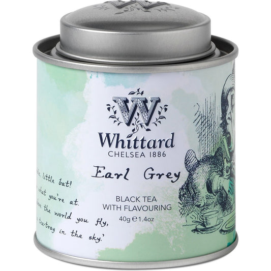 Earl Grey Alice in Wonderland Mini Caddy We love English eccentricity – so we’ve created three mini storage caddies for our most quintessentially English teas, decorated with the original illustrations from Alice in Wonderland. With its unusual bergamot flavouring, Earl Grey is a quirky classic fit for the Mad Hatter himself… Renowned for its wonderful bergamot aroma, Earl Grey tea has become firmly ensconced as an afternoon tea classic.