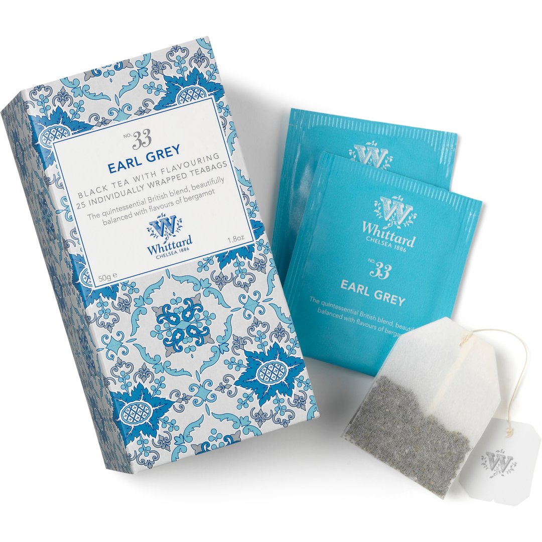 Tea Discoveries Earl Grey 25 Individually Wrapped Teabags Our take on the British blend begins with fine black tea – we've infused it with flavours of citrusy bergamot to create a perfectly balanced individually wrapped teabag for your brew. • Tea type: Black • Number of servings (using 1 teabag per cup): 25 teabags = 25 cups • Ideal for using with: Florence Tankard , Earl Grey Cup & Saucer and Tea Discoveries Earl Grey All Butter Biscuits