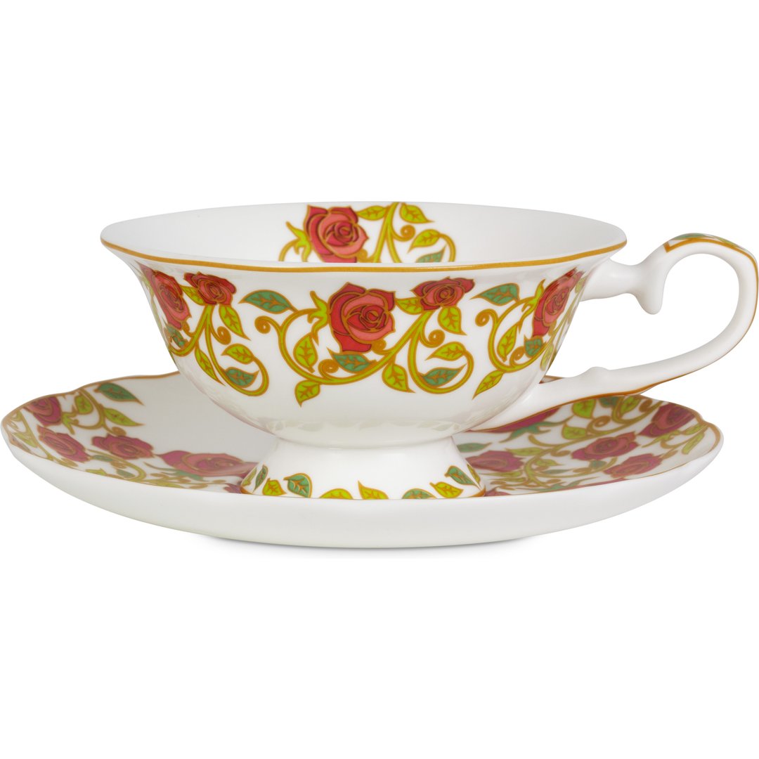English Rose Tea Cup and Saucer We’ve brought quite the teacup collection to our beautiful Tea Discoveries range with dainty fine bone china cups and saucers to complement the delightful Tea Discoveries blends. Inspired by vintage patterns with a nod to afternoon tea’s celebrated heritage, this is a pairing to be treasured. • Includes: Cup and saucer in box • Capacity: 100ml • Ideal for using with
