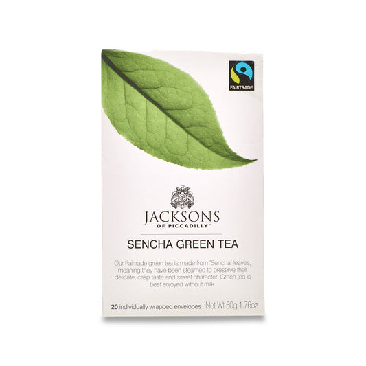 Jacksons of Piccadilly Green Tea Sencha Green Tea 20 Tea Bags All Natural Flavours Sugar Free Tea