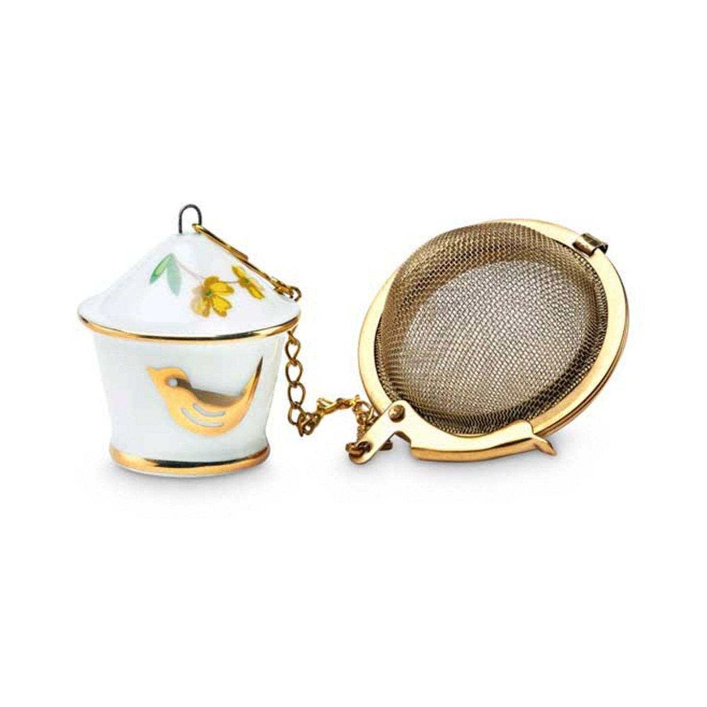 Pip Studio Birdhouse Tea Infuser Loose Leaf Tea Infuser White & Gold Teaware Tea Lover Gift