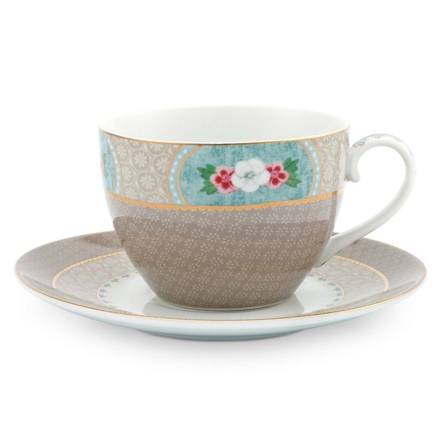 Pip Studio Blushing Birds Cup & Saucer Set Perfect for Afternoon Tea Khaki Teaware Tea Lover Gift