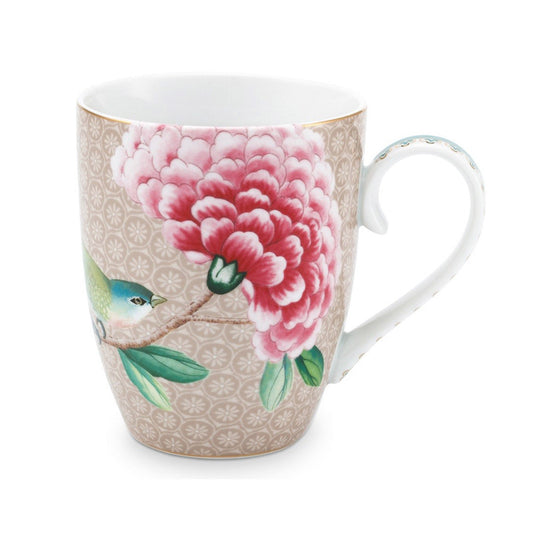 Pip Studio Blushing Birds Large Mug Khaki