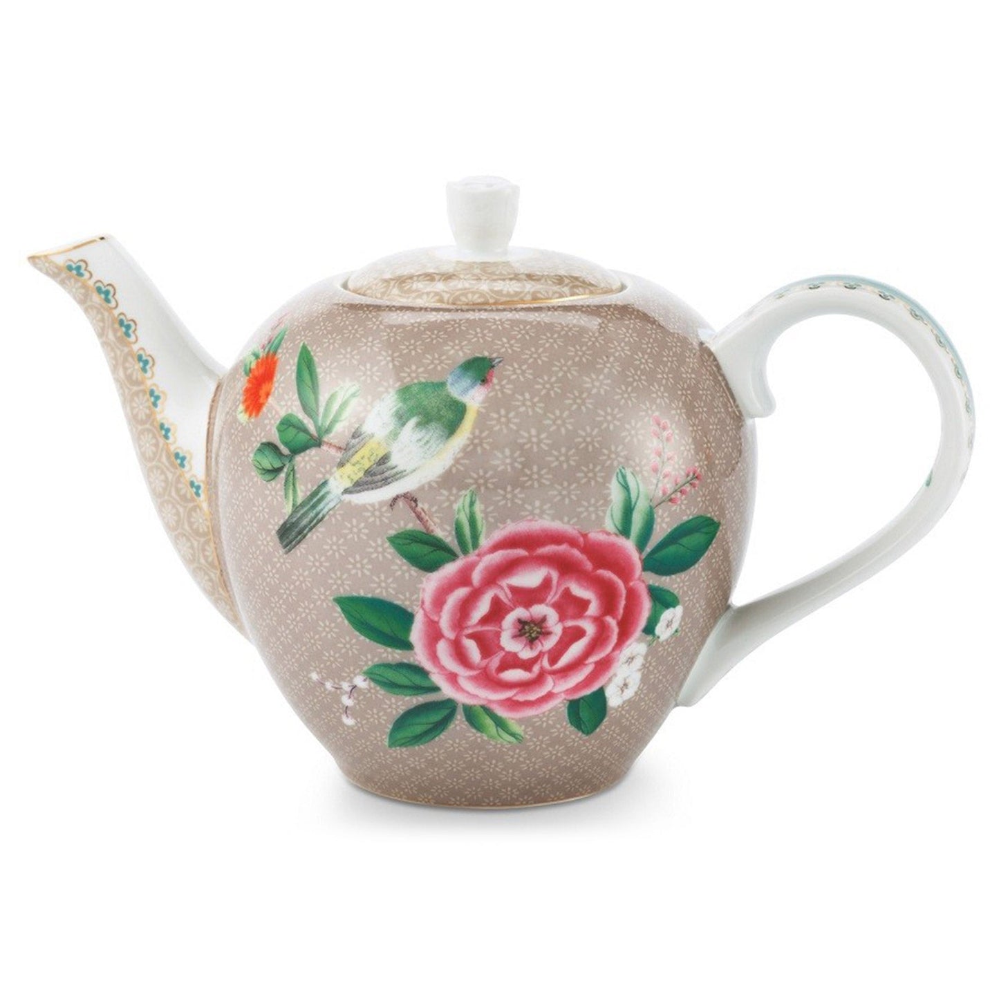 Pip Studio Blushing Birds Large 1.6L Teapot Khaki