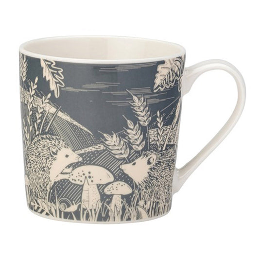 The English Tableware Company Artisan Hedgehog Mug Grey Teaware Tea Lover Gift