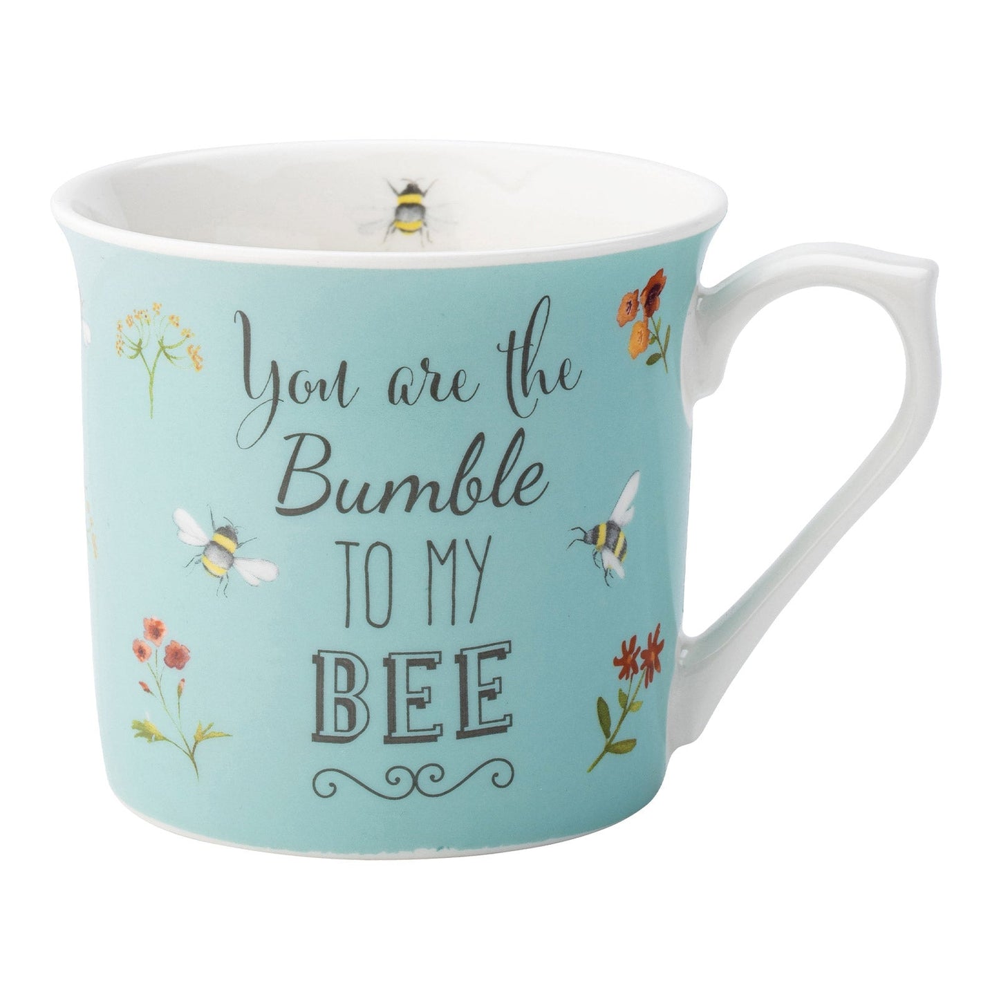 The English Tableware Company Bee Happy Mug Blue Teaware Tea Lover Gift