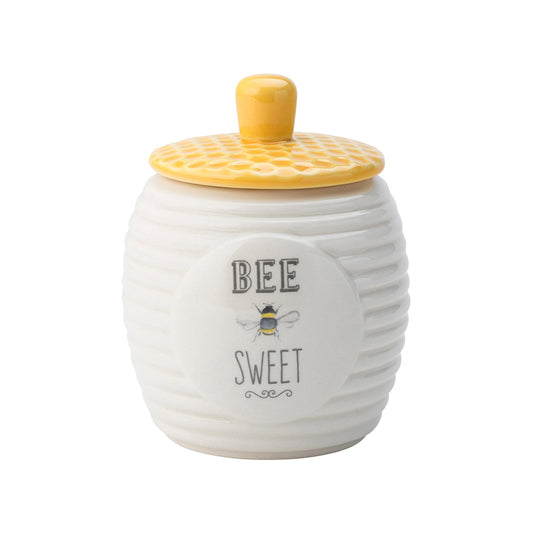 The English Tableware Company Bee Happy Sugar Pot Perfect for Afternoon Tea White Teaware Tea Lover Gift