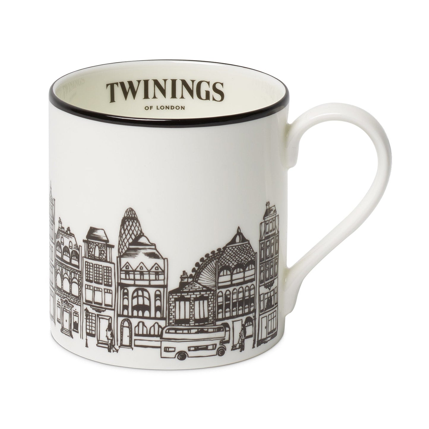 Twinings 216 Strand Design Mug Fine Bone China White & Black Teaware Tea Lover Gift