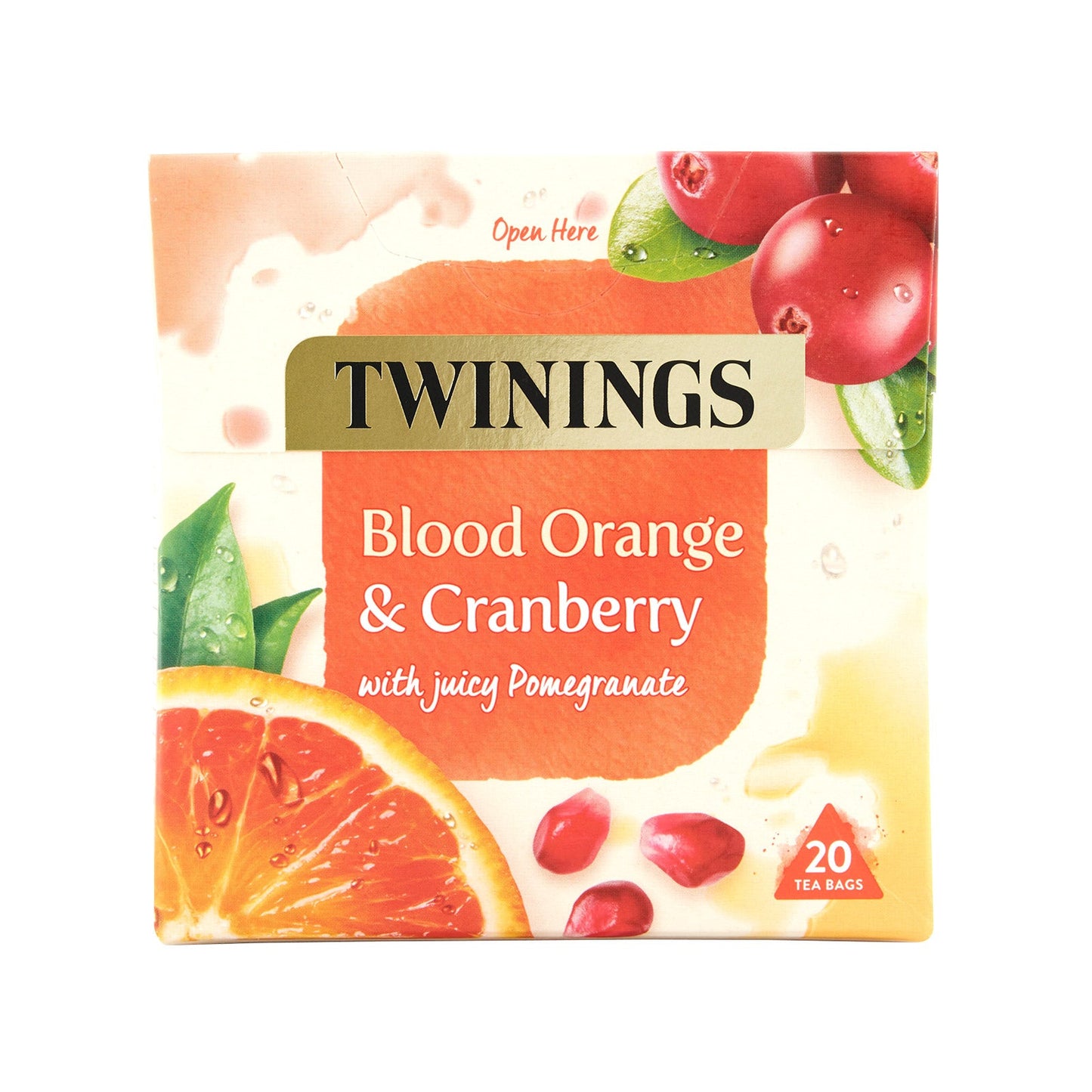 Twinings Fruit & Herbal Tea Blood Orange & Cranberry Tea 20 Tea Bags Caffeine Free Tea Sugar Free Tea Bags