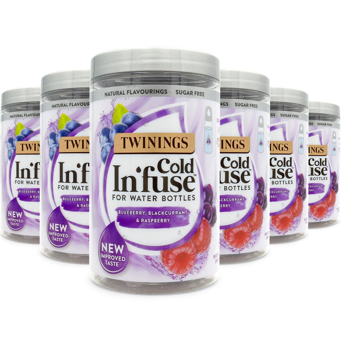 Twinings Cold Infuse Blueberry, Blackcurrant & Raspberry Case of 6 Jars Cold Water Infused Tea Bags Cold Brew Tea Infusers For Water Bottle