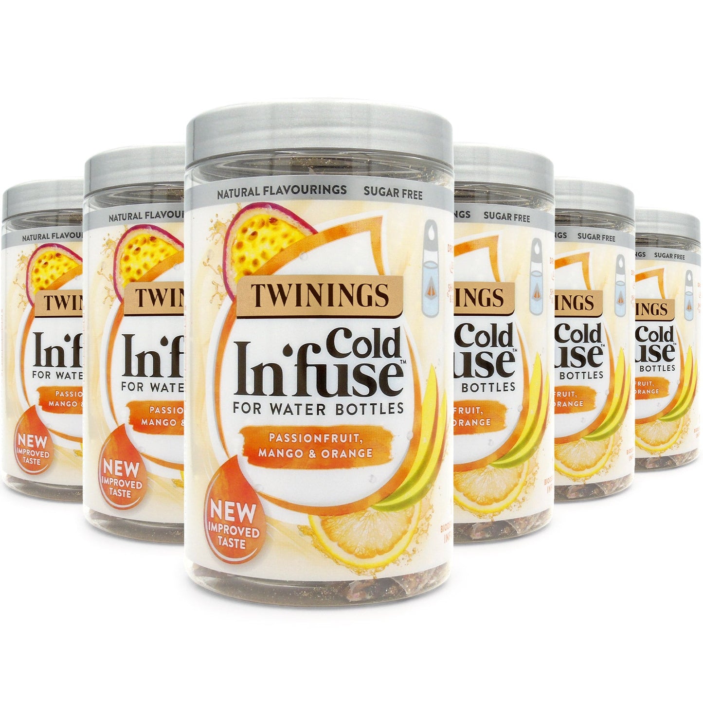 Twinings Cold Infuse Passionfruit, Mango & Orange Case of 6 Jars Cold Water Infused Tea Bags Cold Brew Tea Infusers For Water Bottles