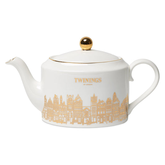 Twinings 216 Strand Teapot Perfect for Afternoon Tea Teapot Teaware Tea Lover Gift White/Gold