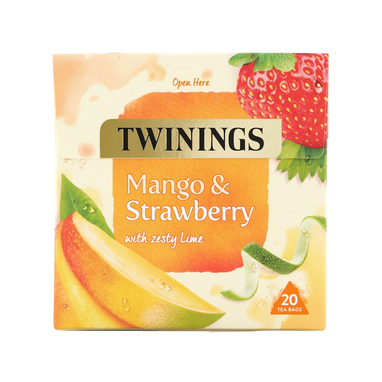 Twinings Fruit & Herbal Tea Mango & Strawberry Tea 20 Tea Bags Caffeine Free Tea Sugar Free Tea Bags