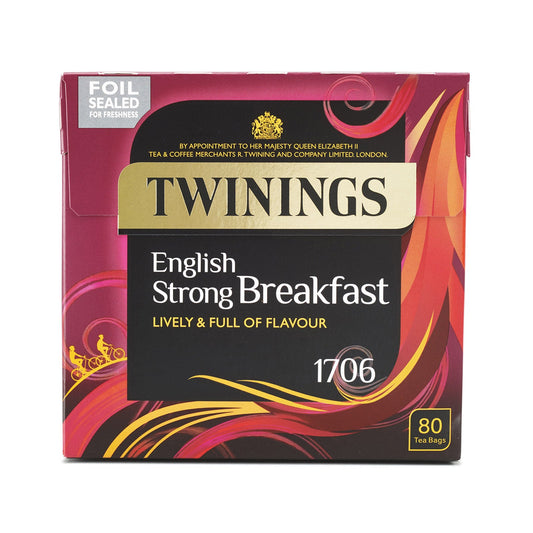 Twinings Strong English Breakfast Tea 80 Tea Bags All Natural Ingredients Strong Fragrant English Breakfast Black Tea Full of Flavour