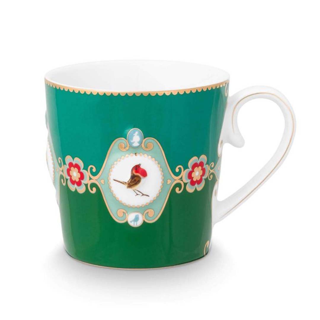 Pip Studio Love Birds Medallion Mug Emerald Green