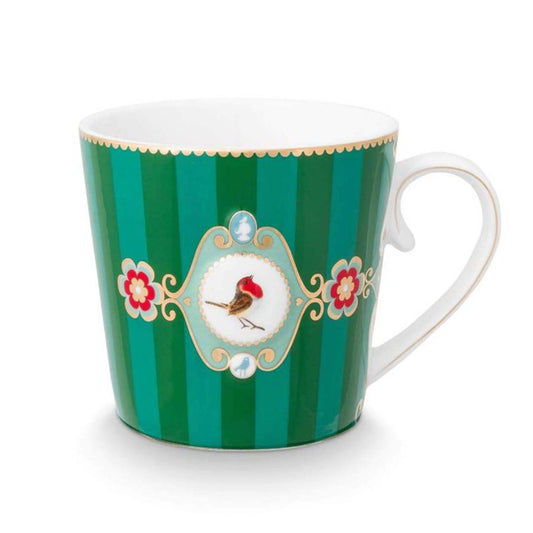 Pip Studio Love Birds Medallion Stripes Mug Emerald Green