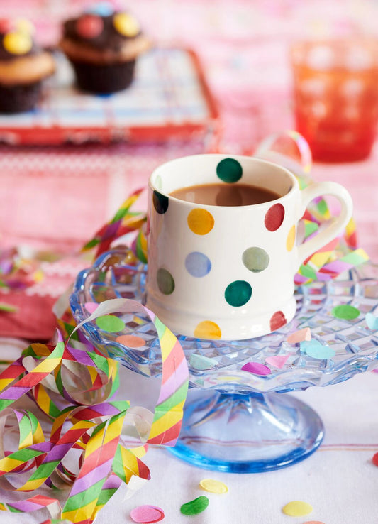 Emma Bridgewater Polka Dot Small Mug Unique Handmade & Handpainted English Earthenware Tea/Coffee Mug