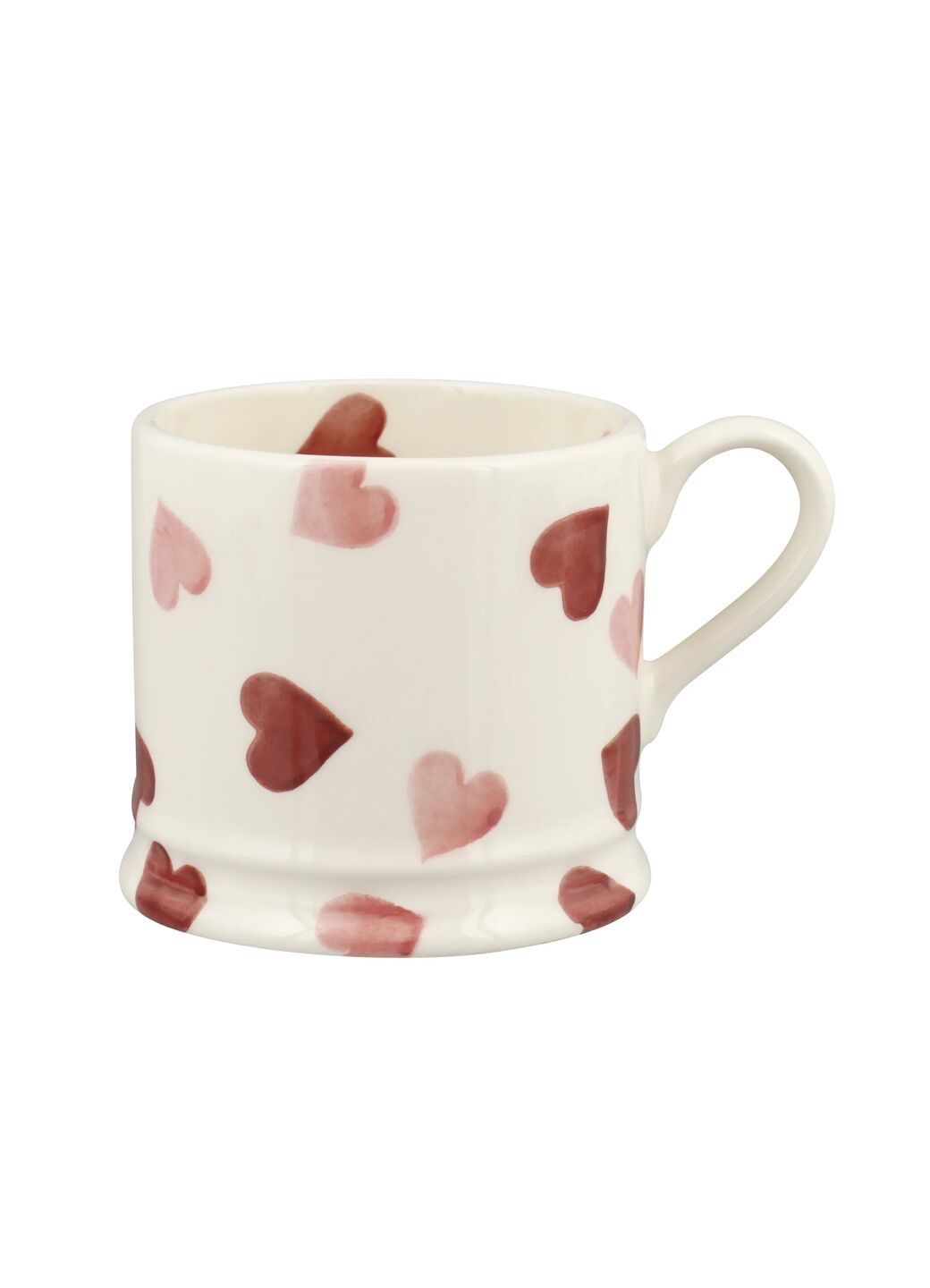 Pink Hearts Small Mug Unique Handmade & Handpainted English Earthenware Tea/Coffee Mug Emma Bridgewater