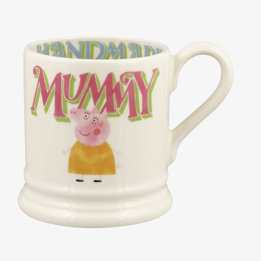 Emma Bridgewater Peppa Pig Mummy 1/2 Pint Mug Unique Handmade & Handpainted English Earthenware Tea/Coffee Mug