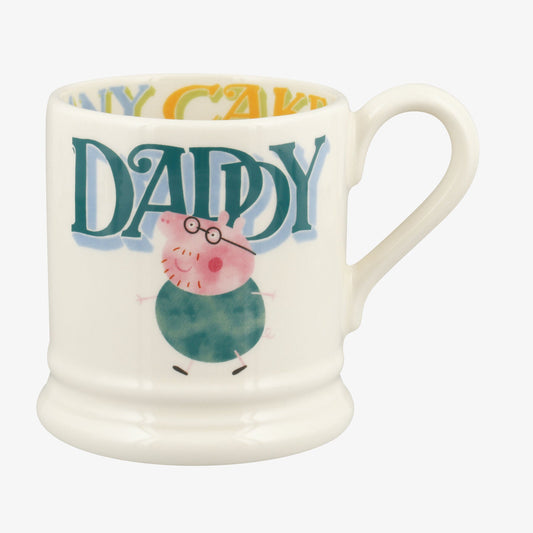 Emma Bridgewater Peppa Pig Daddy 1/2 Pint Mug Unique Handmade & Handpainted English Earthenware Tea/Coffee Mug