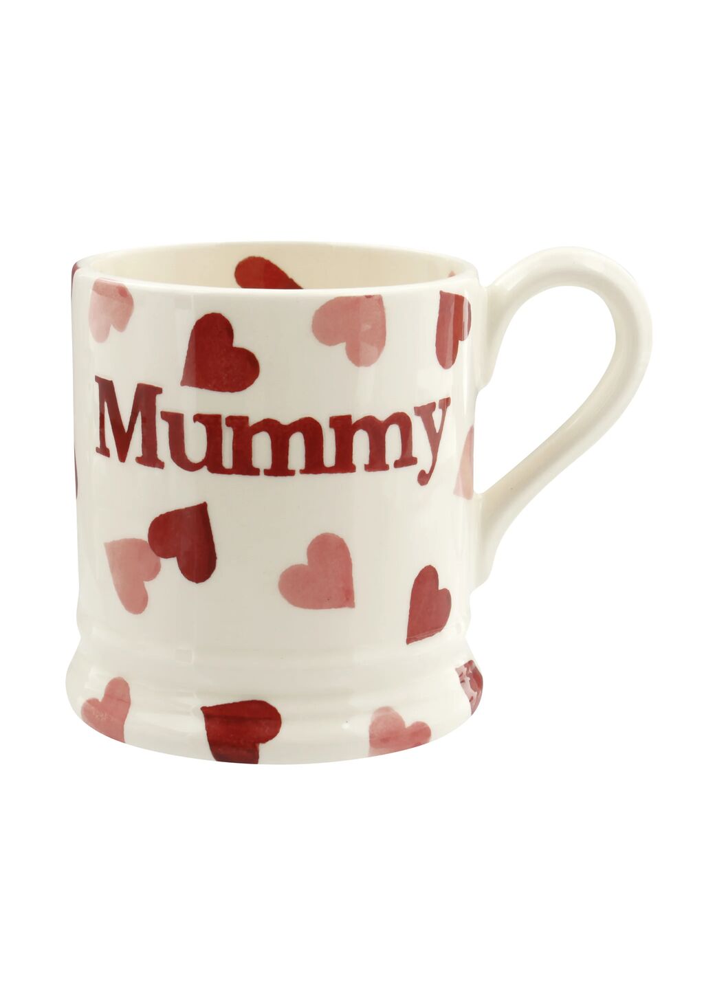 Emma Bridgewater Pink Hearts Mummy 1/2 Pint Mug Unique Handmade & Handpainted English Earthenware Tea/Coffee Mug