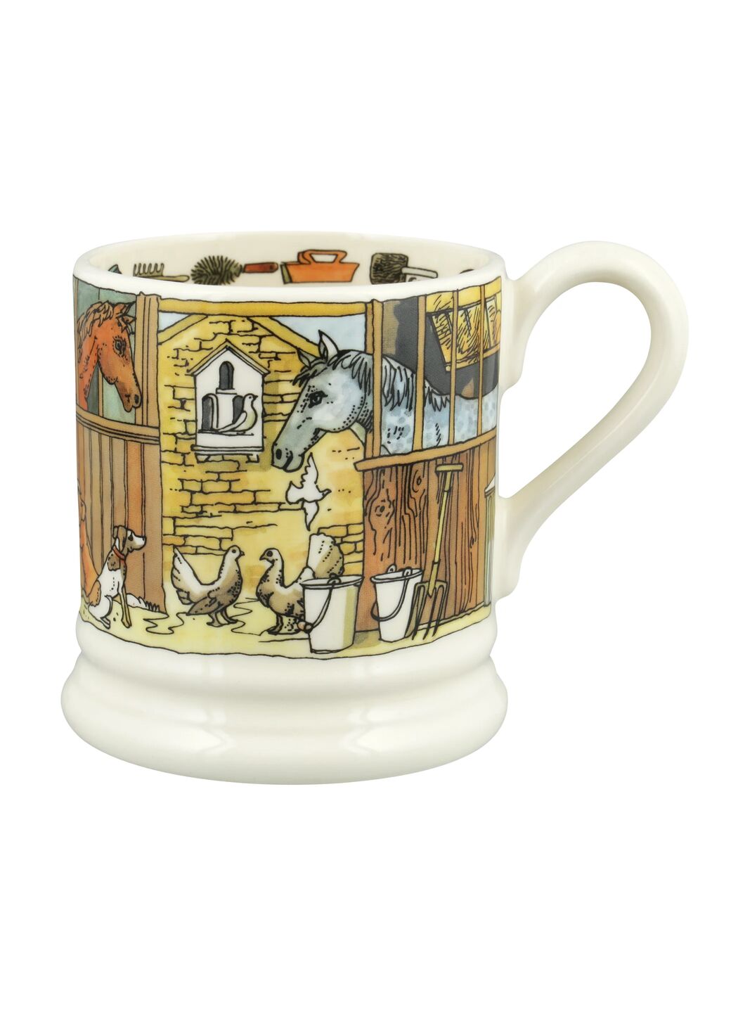 Emma Bridgewater Down At The Stables 1/2 Pint Mug Unique Handmade & Handpainted English Earthenware Tea/Coffee Mug