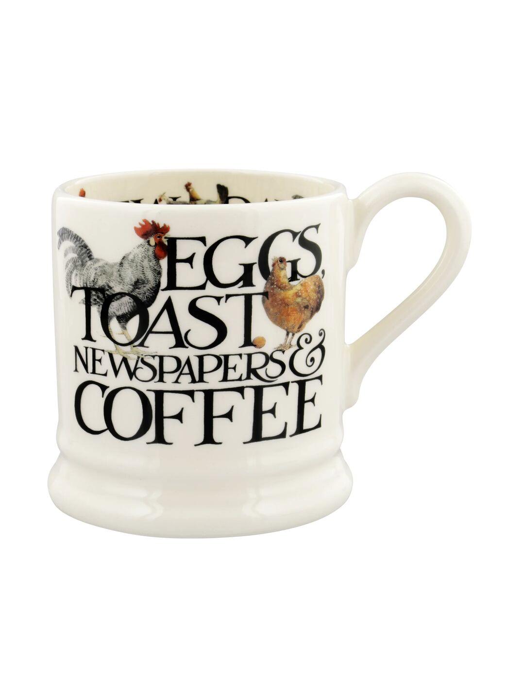 Emma Bridgewater Emma Bridgewater Rise & Shine Eggs & Toast 1/2 Pint Mug Unique Handmade & Handpainted English Earthenware Tea/Coffee Mug