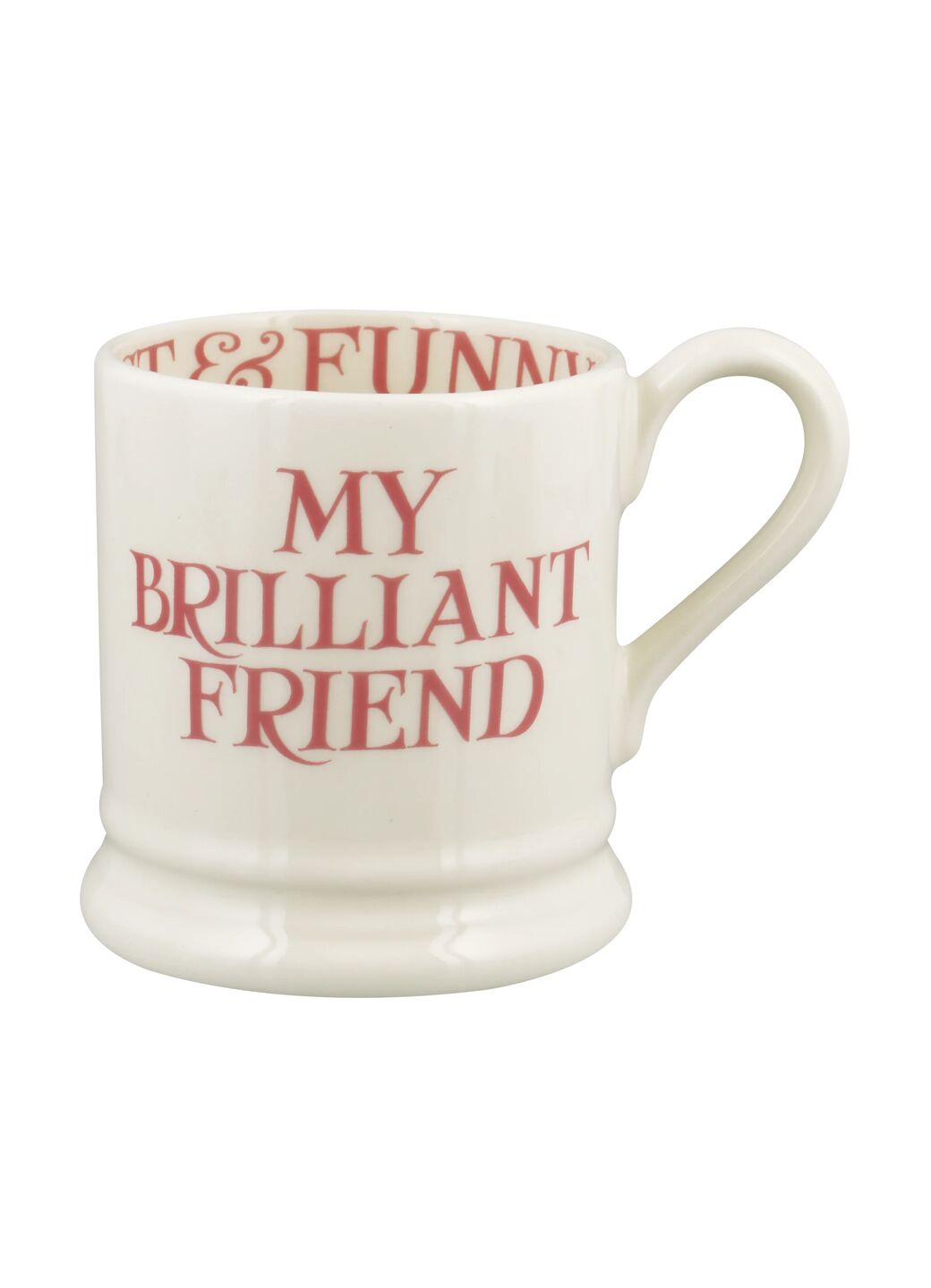 Emma Bridgewater Pink Toast My Brilliant Friend 1/2 Pint Mug Unique Handmade & Handpainted English Earthenware Tea/Coffee Mug