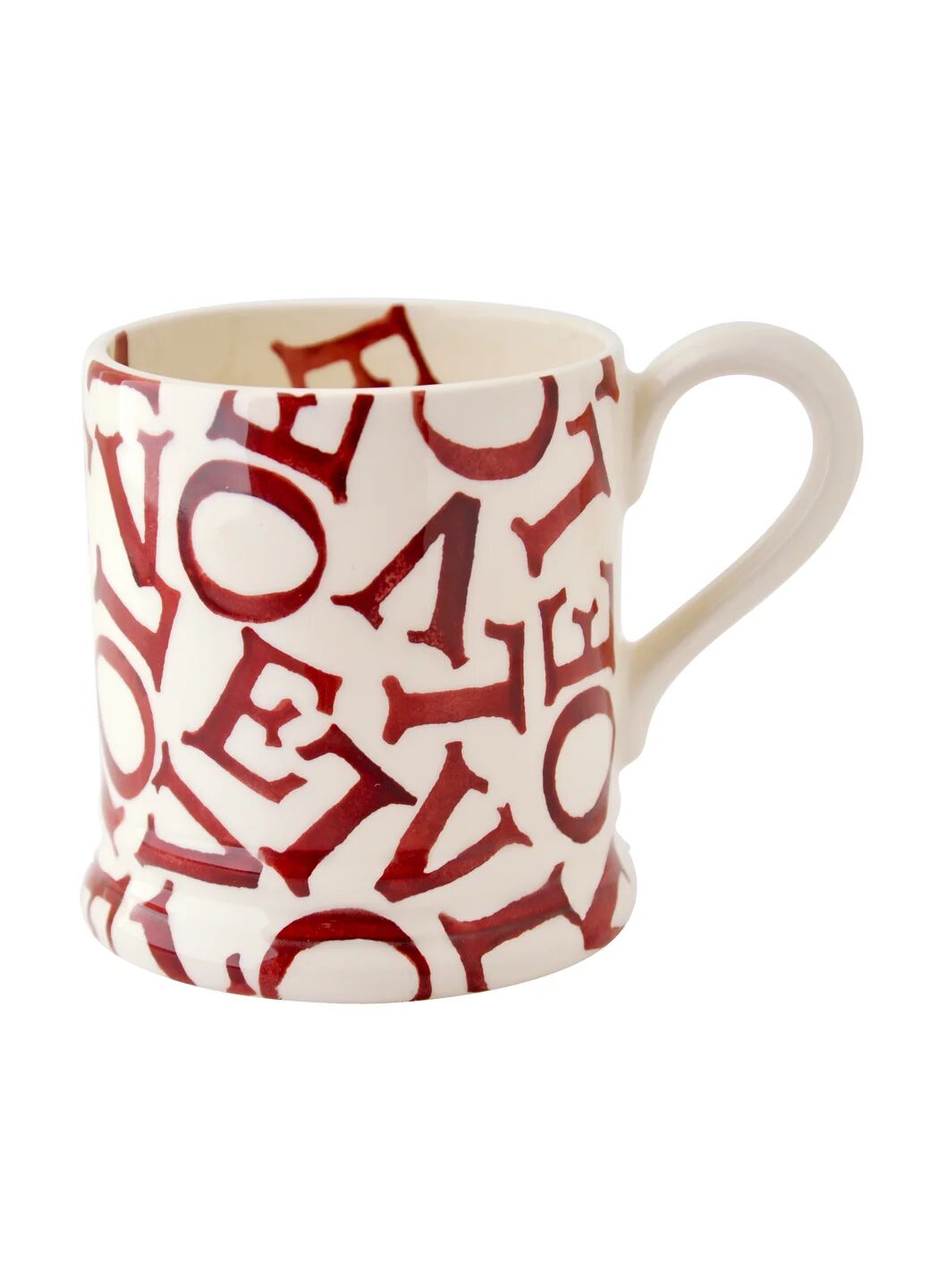 L.O.V.E Polka Red 1/2 Pint Mug Unique Handmade & Handpainted English Earthenware Tea/Coffee Mug Emma Bridgewater