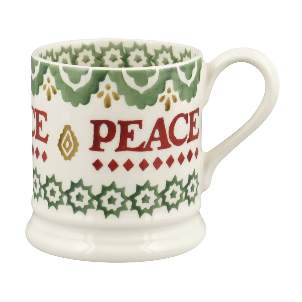 Seconds Christmas Joy Peace 1/2 Pint Mug Unique Handmade & Handpainted English Earthenware Tea/Coffee Mug Emma Bridgewater Christmas Tableware