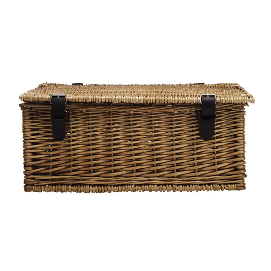 Twinings Empty Wicker Hamper 18" Faux Leather Fittings Create Your Own Gift Tea Hamper