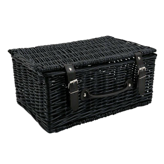 Twinings Empty Wicker Hamper 16" Faux Leather Fittings Create Your Own Gift Tea Hamper