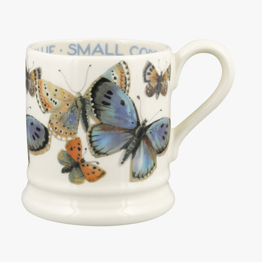 Emma Bridgewater Emma Bridgewater Seconds Common Blue Butterfly 1/2 Pint Mug Unique Handmade & Handpainted English Earthenware Tea/Coffee Mug