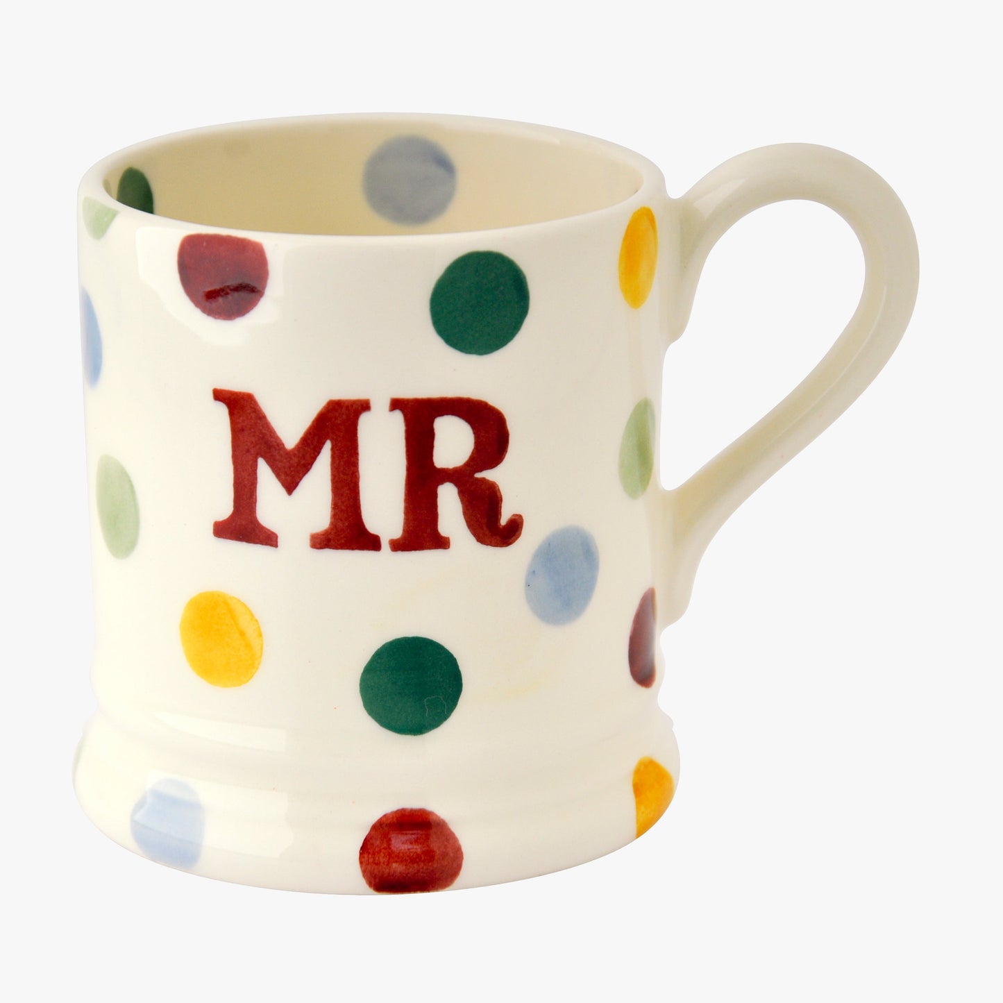 Emma Bridgewater Seconds Polka Dot Mr 1/2 Pint Mug Unique Handmade & Handpainted English Earthenware Tea/Coffee Mug